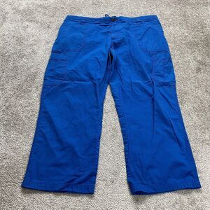 Carhartt Scrub Casual Pants Mens 2XL Royal Blue Straight Leg Elastic Waist 43x27